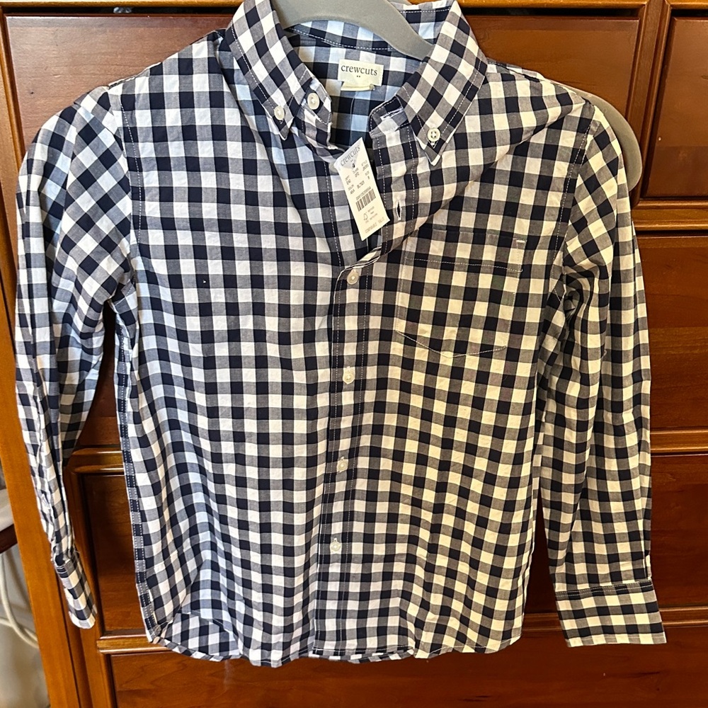 Kids Navy Checkered Shirt